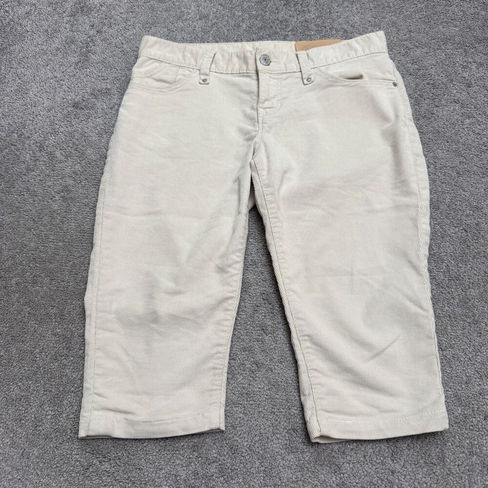 Gap 1964 Premium Limited Edition Corduroy Capri Jeans Womens 8R Ivory Mid Rise